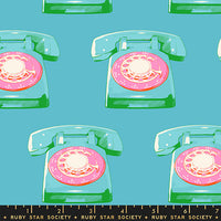 PRESALE Sparkle Mart Telephones Dark Turquoise Yardage by Melody Miller for Ruby Star Society | RS0121 16