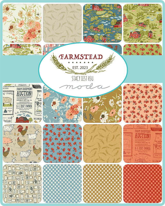 Farmstead Mini Charm Pack by Stacy Iest Hsu for Moda Fabrics | 42 Assorted Precut 2.5" Squares | 20900MC