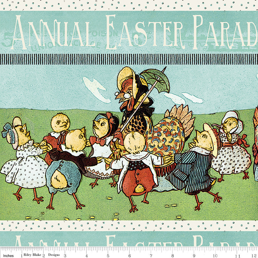 Egg Hunt Border Stripe Multi Yardage J. Wecker Frisch for Riley Blake Designs | CD17144-MULTI