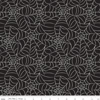 Frank and Friends Webs Black Glow in the Dark Yardage by My Mind's Eye for Riley Blake Designs | GC17474-BLACK