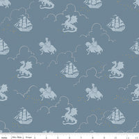 PRESALE Story Land In the Knight Blue Yardage by Sarah Jane for Riley Blake Designs | C18304-BLUE