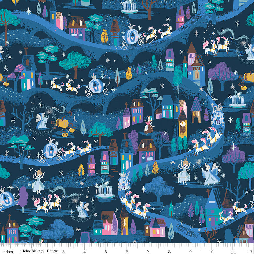 PRESALE Wishes Moonlight Blueberry Sparkle Yardage by Jill Howarth for Riley Blake Designs | SC18072-BLUEBERRY