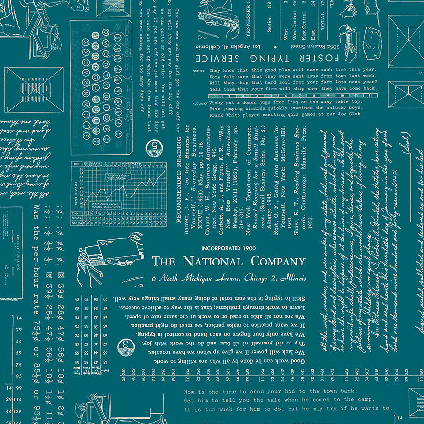 TYPE/ography Lagoon Yardage by Lori Holt of Bee in My Bonnet for Riley Blake Designs | C16850-LAGOON