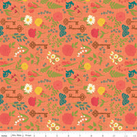 First Blooms Pressed Flowers Orange Yardage by Heather Peterson for Riley Blake Designs | C16321-ORANGE