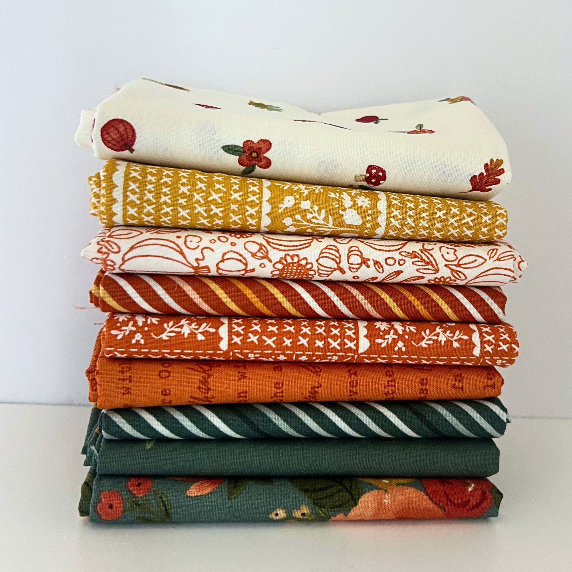 Fall Fat Quarter Bundle | Happy Fall Days by Kelsey Carlson for Riley Blake Design | 9 Fat Quarters | Curated Bundle