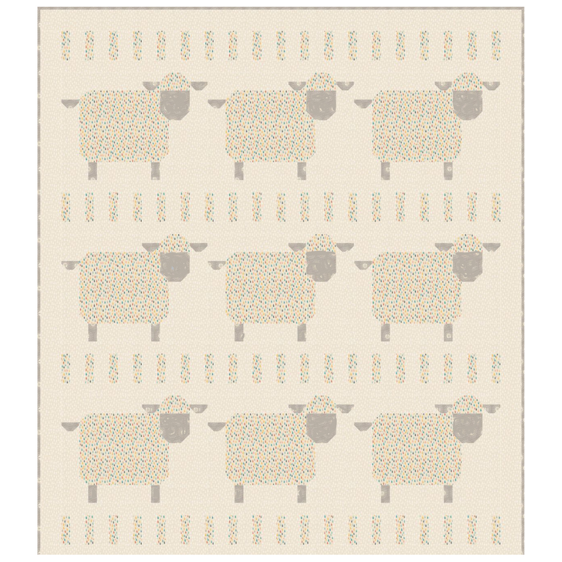 Baby Sheep Parade Quilt Kit using Noah's Ark fabric by Stacy Iest Hsu for Moda Fabrics | 40 3/4" x 47"