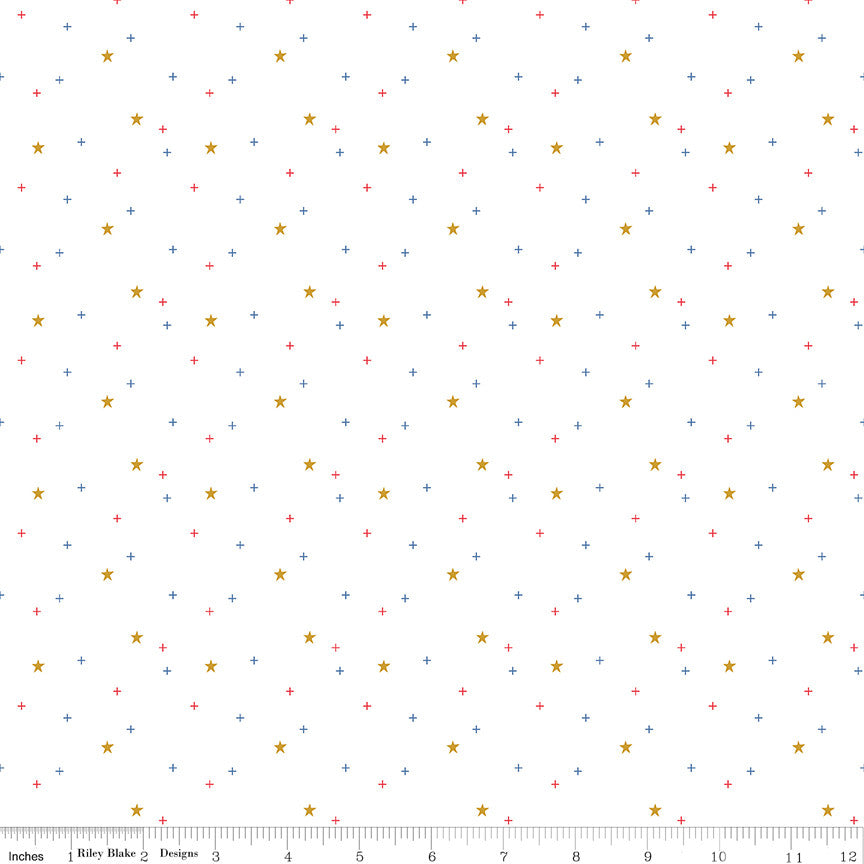 Sparkler Star White Yardage by Melissa Mortenson for Riley Blake Designs | SC650-WHITE