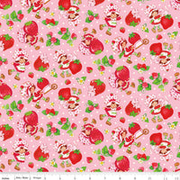 PRESALE The World of Strawberry Shortcake Toss Pink Yardage for Riley Blake Designs | C18561-PINK