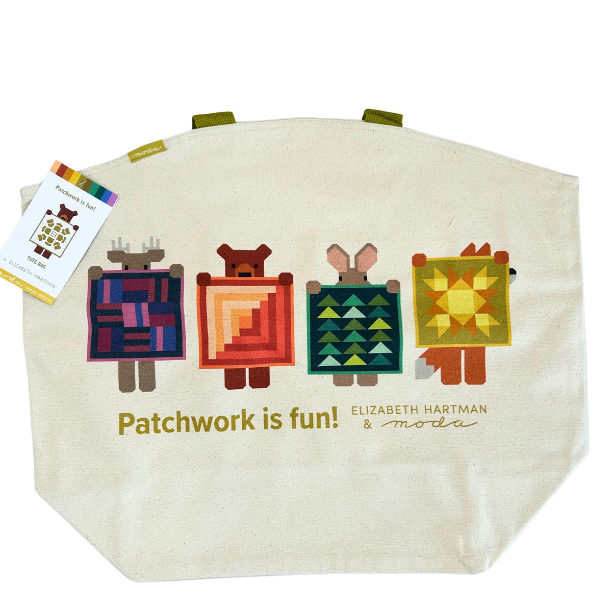 Patchwork Is Fun Tote Bag by Elizabeth Hartman for Moda Fabrics | 18" x 22" Tote Bag | FS 1056