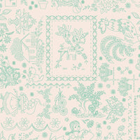 Berry & Sage Embroidery Latte Yardage by Lori Holt of Bee in My Bonnet | C17389-LATTE