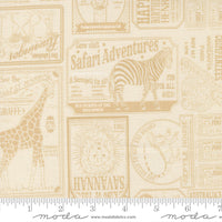 Animal Park Fun Vintage Zoo Dove Natural Yardage by Stacy Iest Hsu for Moda Fabrics | 20965 21