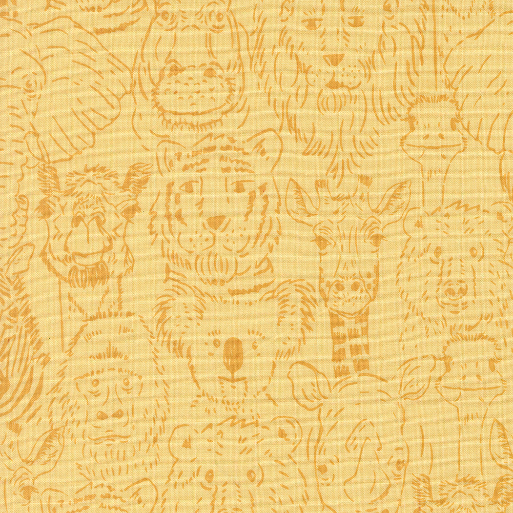 Animal Park Fun One Big Happy Family Banana Yardage by Stacy Iest Hsu for Moda Fabrics | 20962 19