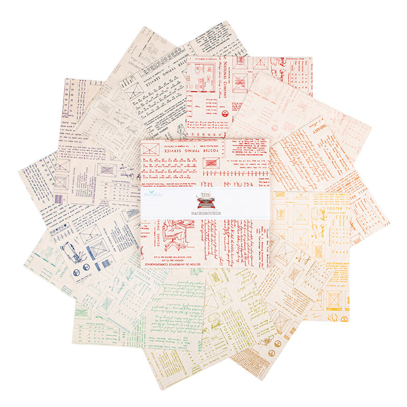 TYPE/ography 10" Stacker B Backgrounds by Lori Holt of Bee in My Bonnet for Riley Blake Designs | 42 Pcs | 10-16850B-42
