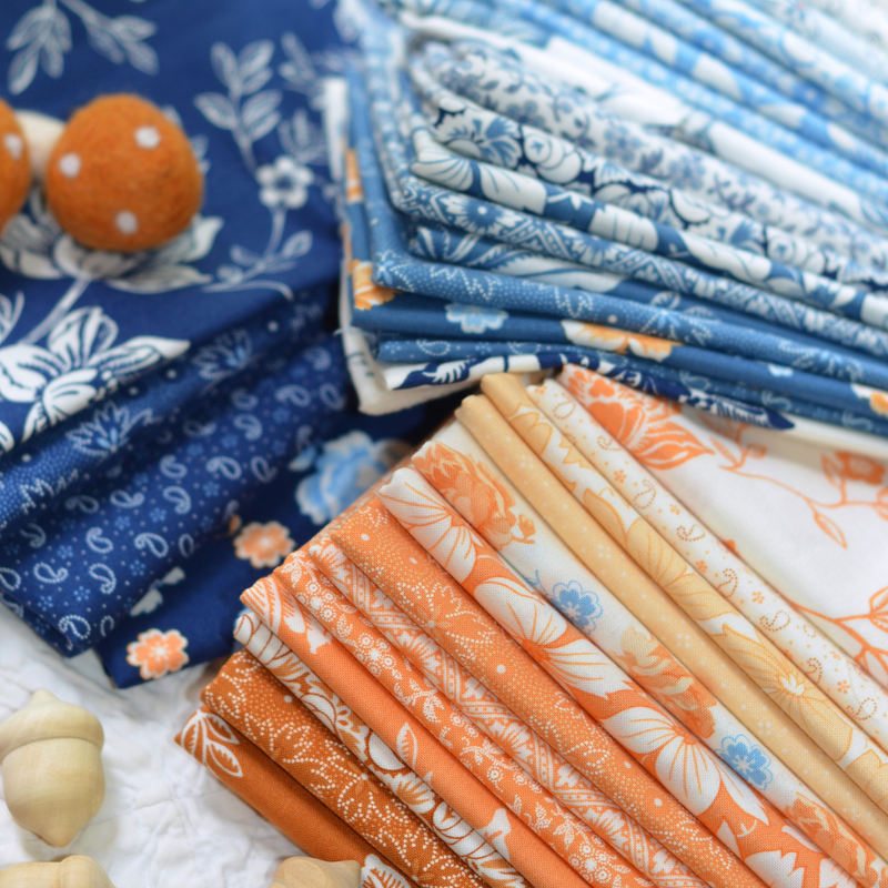 Denim and Daisies Fat Eighth Bundle by Fig Tree for Moda fabrics Precut Fabric Bundle | 34 Fat Eighths  35380F8