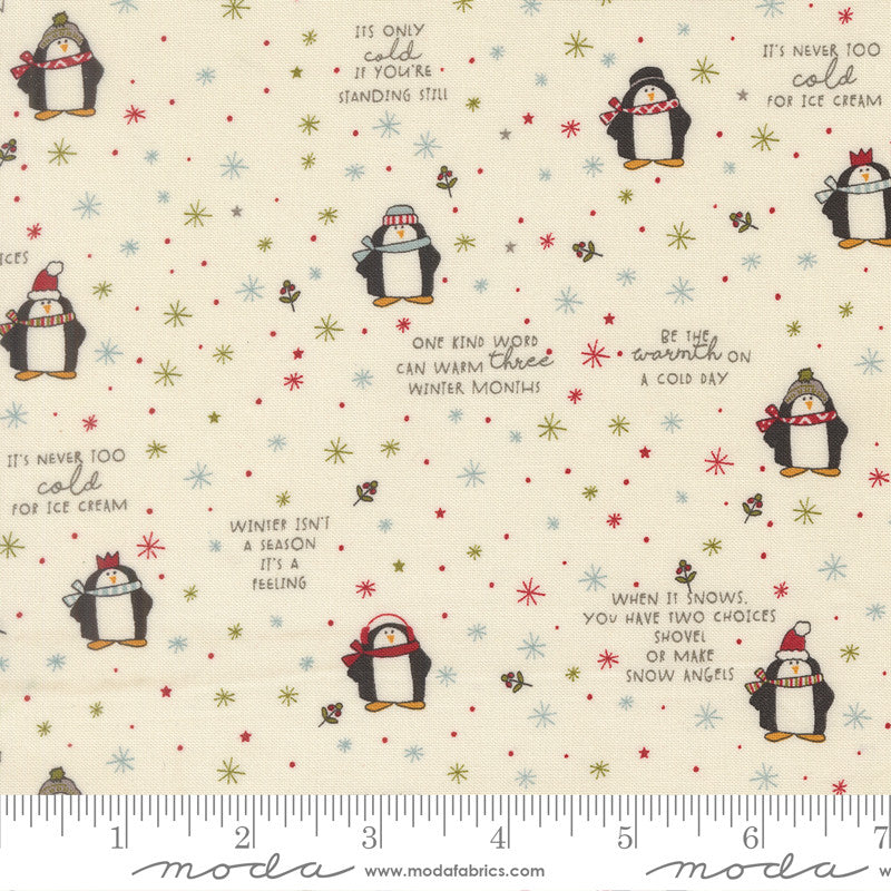 PRESALE Chilly Mr Penguin Vanilla Yardage by Sweetwater for Moda Fabrics | 55711 11