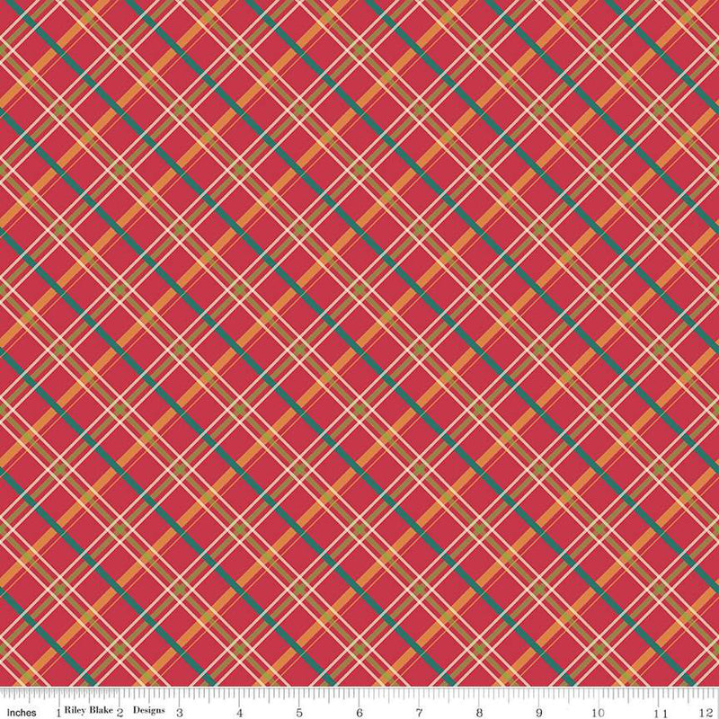 Autumn Afternoon Plaid Berry Yardage by Heather Peterson for Riley Blake Designs C14875 BERRY