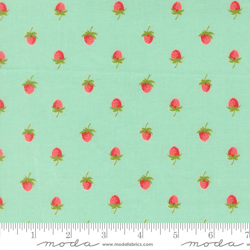PRESALE Bloomsberry Berries Aqua Yardage by Camille Roskelley for Moda Fabrics | 55352 13