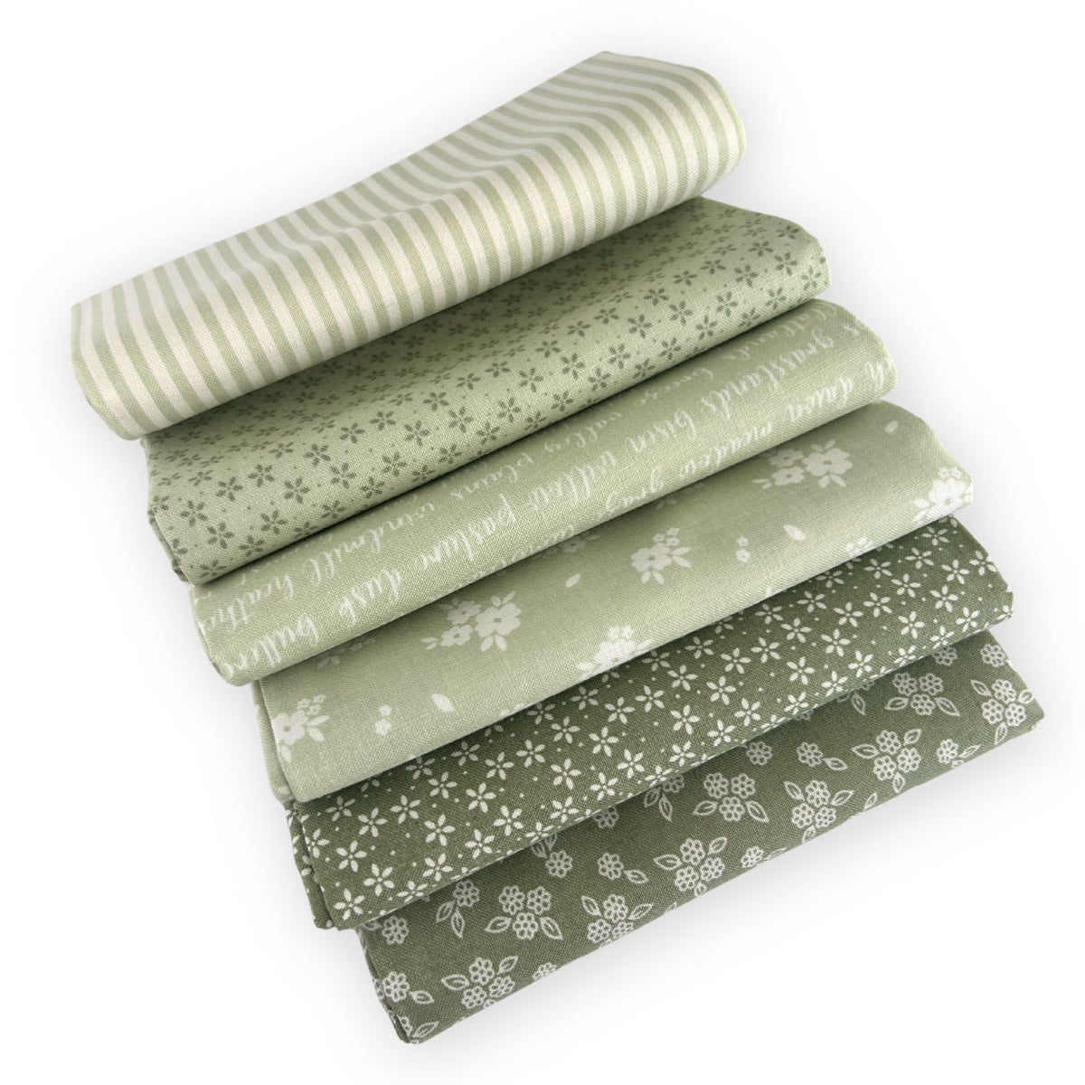 Fat Quarter Bundle Green | Pastel Prairie by My Sew Quilty Life for Moda Fabrics  | Curated Bundle | 6 Fat Quarters