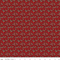 PRESALE Evergreen Wishes Holly Berries Red Yardage by Traci Reed for Riley Blake Designs | C17814-RED