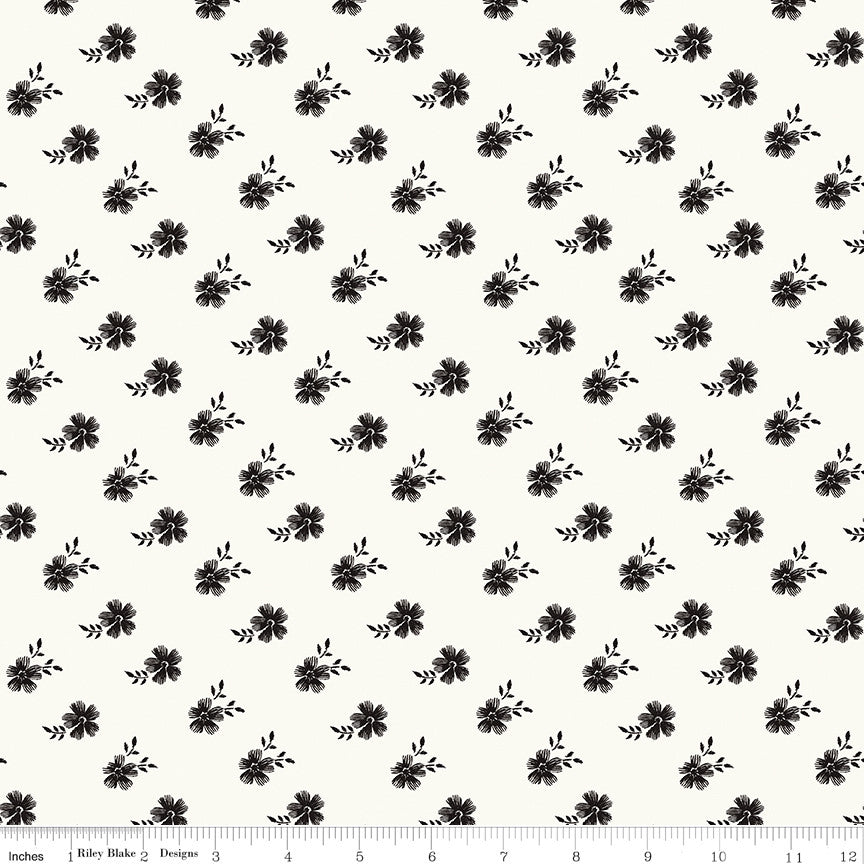 PRESALE Moonlit Trellis Blossoms Cloud Yardage by My Mind's Eye for Riley Blake Designs | C18211-CLOUD