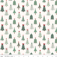 PRESALE Evergreen Wishes Trees CreamYardage by Traci Reed for Riley Blake Designs | C17811-CREAM