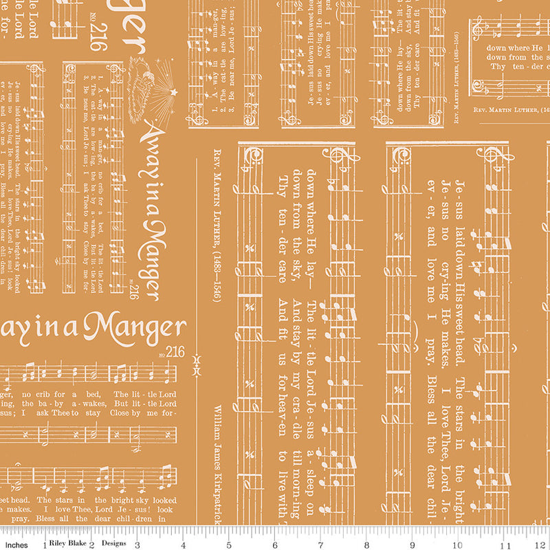 Home Town Holiday Caroling Cider Yardage by Lori Holt for Riley Blake Designs | 5 Yard Backing | C14901 CIDER