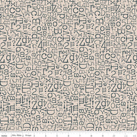 Wide Back TYPE/ography Vintage Type Blackboard Yardage by Lori Holt | 108" Wide Backing Fabric | WB16852-BLACKBOARD