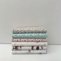 Whimsical Woodland Custom Fat Quarter Bundle White Florals by Tasha Noel for Riley Blake Designs | 6 FQs | Curated Bundle