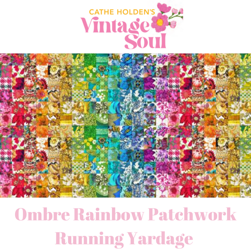Vintage Soul Rainbow Mod Ombre Patchwork Yardage by Cathe Holden for Moda Fabrics | 7430 11
