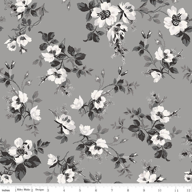 PRESALE Ink & Ivory Main Gray Yardage by the RBD Designers for Riley Blake Designs | C16910-GRAY