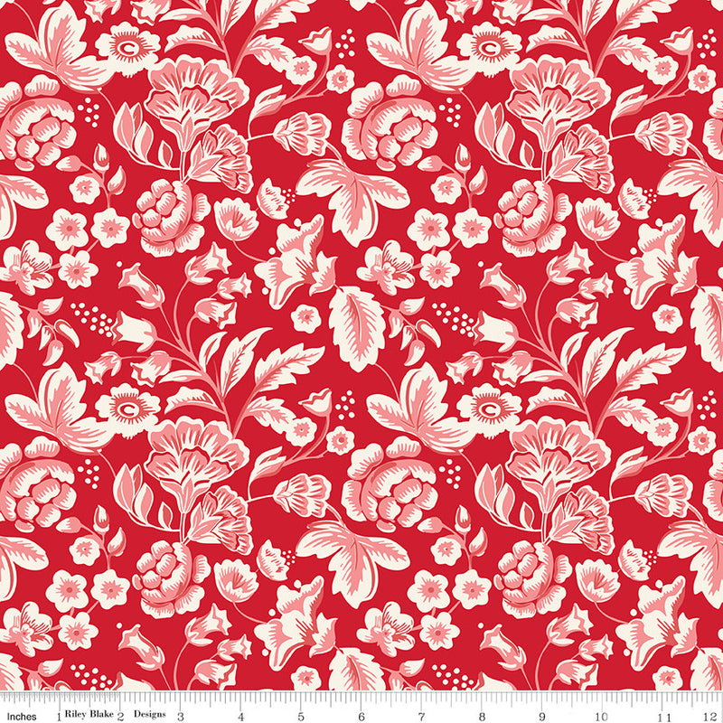 Letters to Cupid Main Red Yardage by My Mind's Eye for Riley Blake Designs | C16980-RED