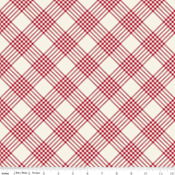 Merry Little Christmas Cream Plaid Yardage by My Mind's Eye for Riley Blake Designs |C14844 CREAM