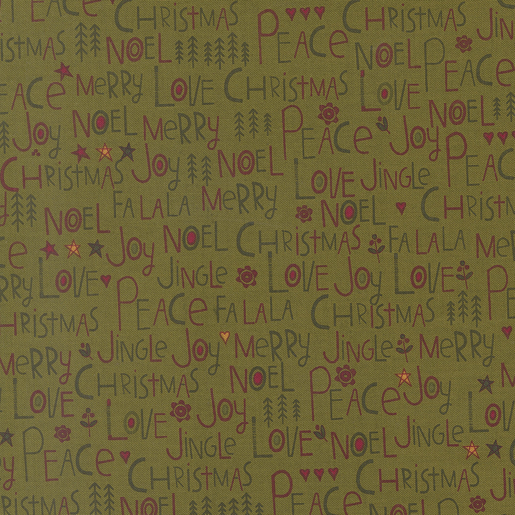 PRESALE Chilly Peace Love Joy Pine Yardage by Sweetwater for Moda Fabrics | 55710 13