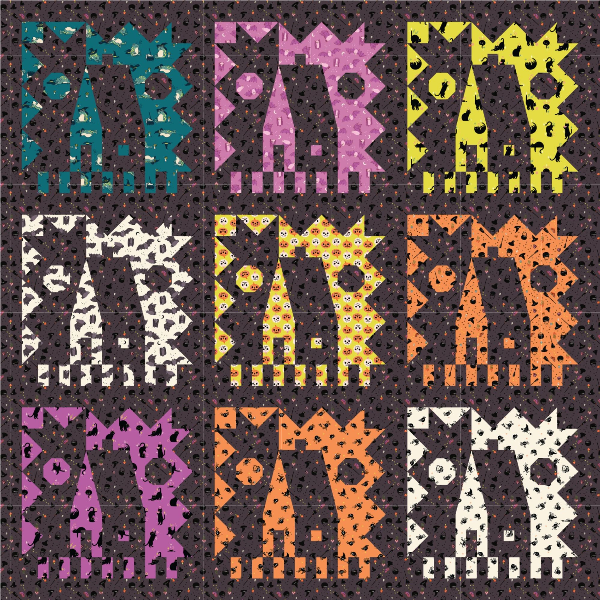 PRESALE Day and Night Custom Quilt Kit With Freaky Familiars by Ruby Star Society | Quilt Size 56" x 56"