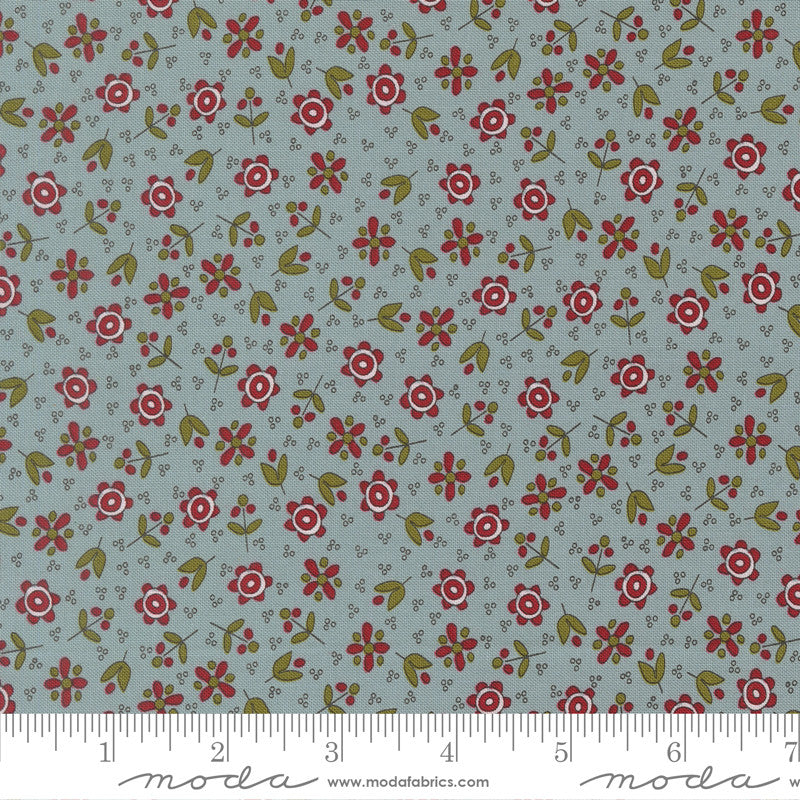 PRESALE Chilly Christmas Flowers Storm Yardage by Sweetwater for Moda Fabrics | 55712 15