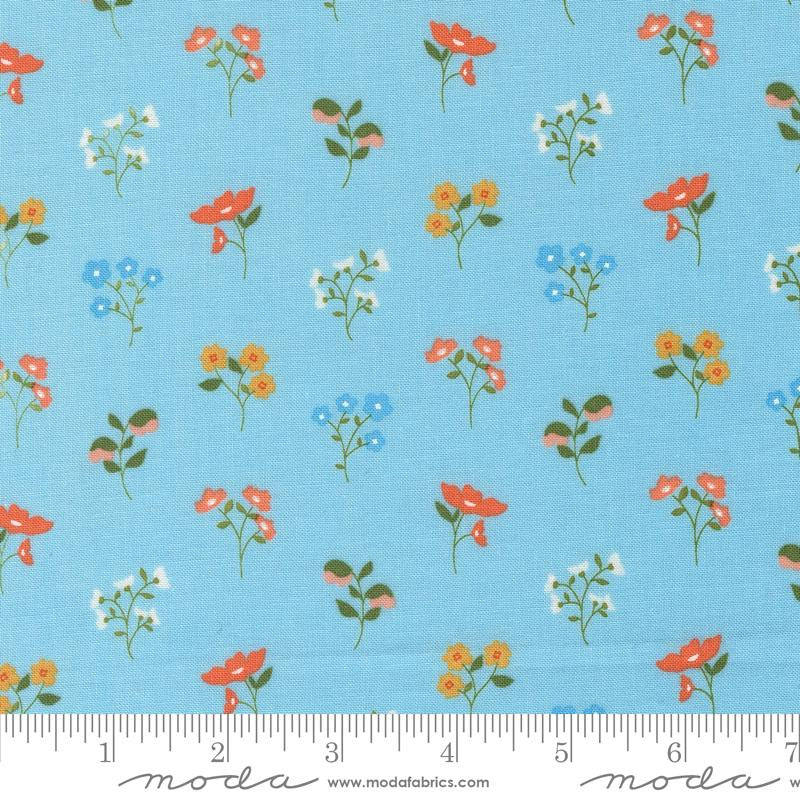 Dainty Meadow Wildflowers Sky Yardage by Heather Briggs of My Sew Quilty Life for Moda Fabrics | 31741 22