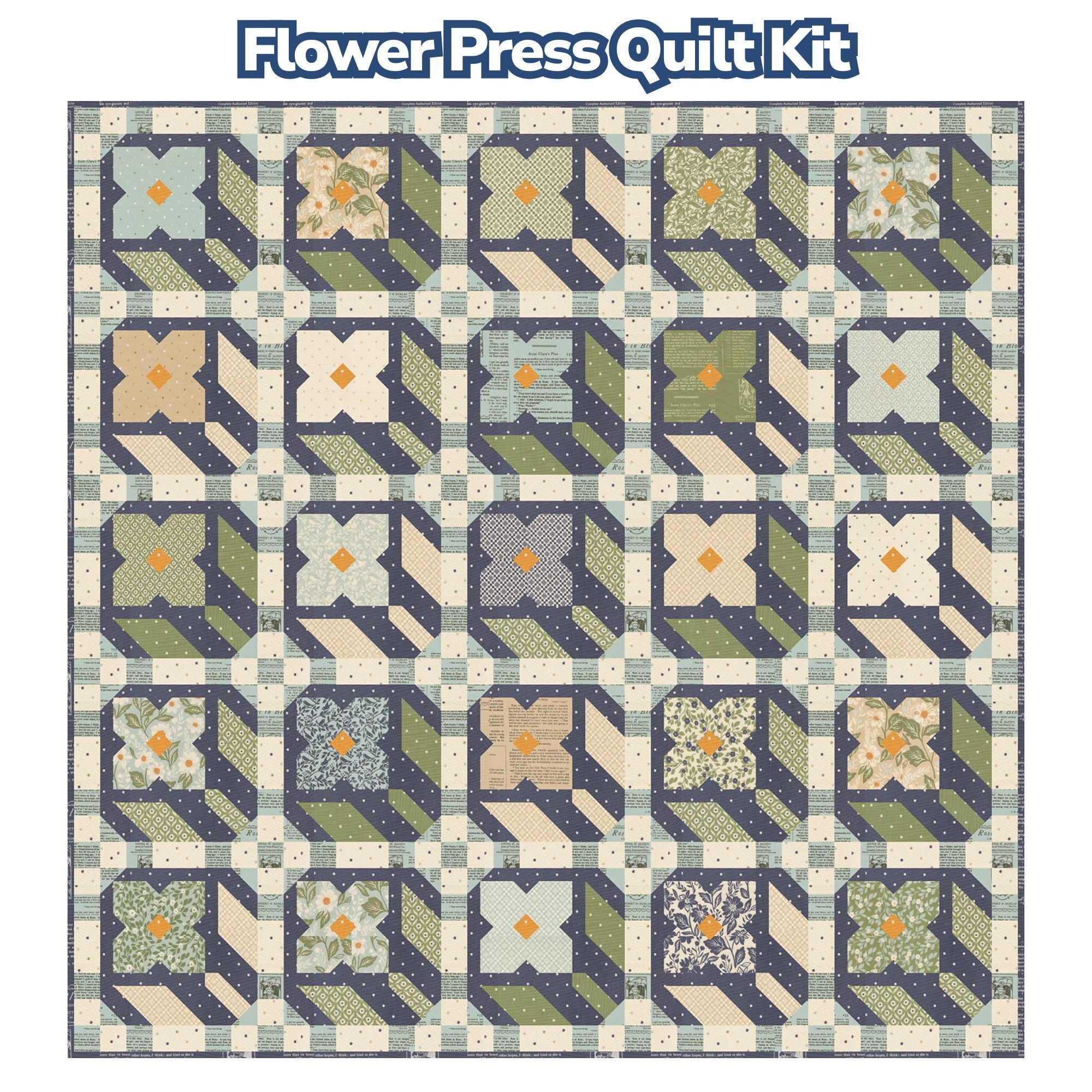PRESALE Flower Press Custom Quilt Kit With True Love by Lella Boutique for Moda Fabrics | Quilt Size 72 1/2” x 72 1/2”