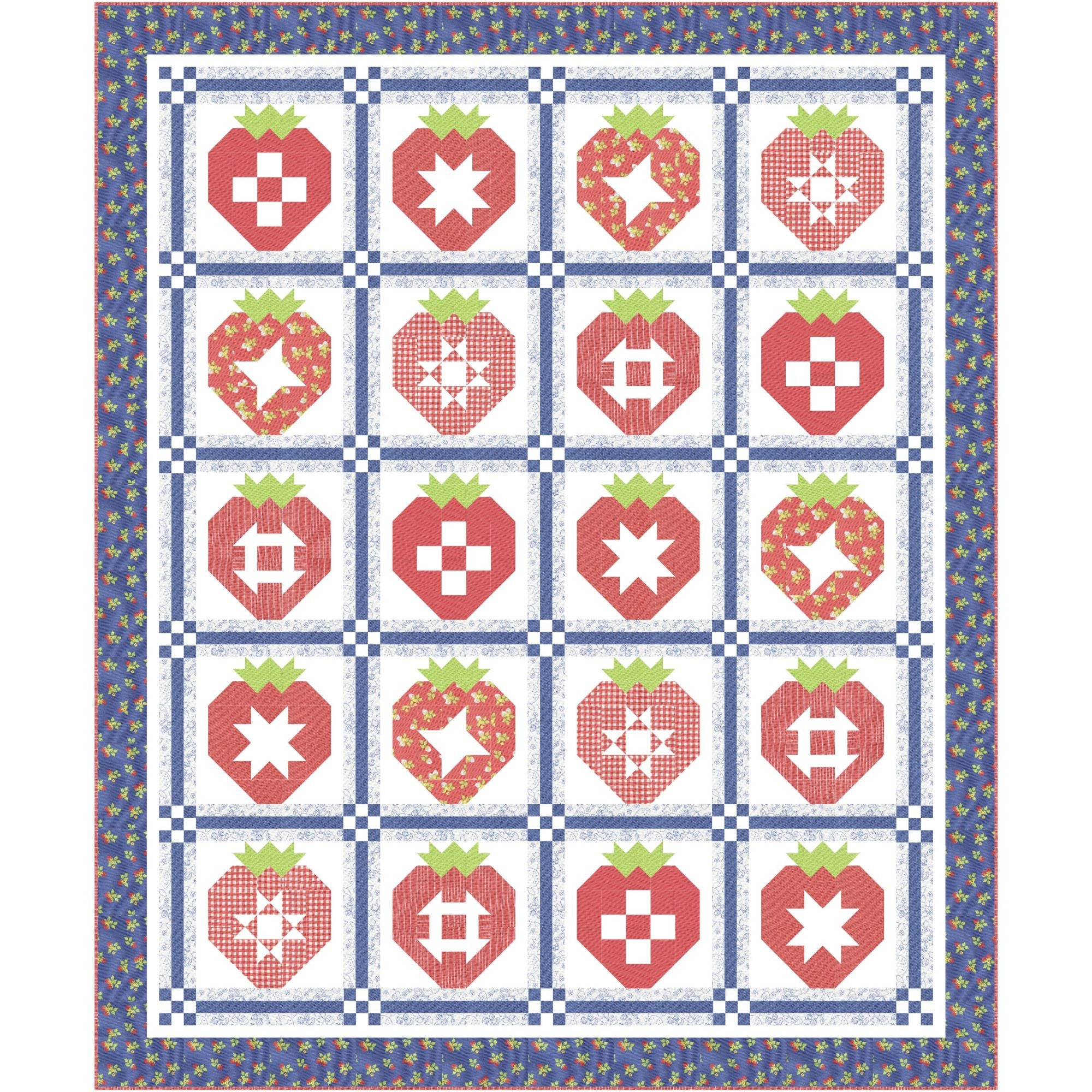 Strawberry Sampler Quilt Kit Boxed With Fruit Salad by Corey Yoder for Moda Fabrics | KIT29240