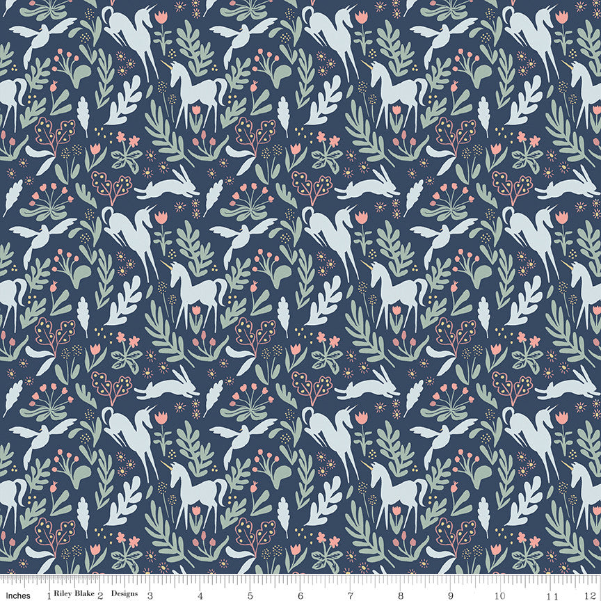 PRESALE Story Land Magic Folk Navy Yardage by Sarah Jane for Riley Blake Designs | C18303-NAVY