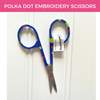 Polka Dot Embroidery Scissors | Pink, Blue and White Options | Small Portable Scissors