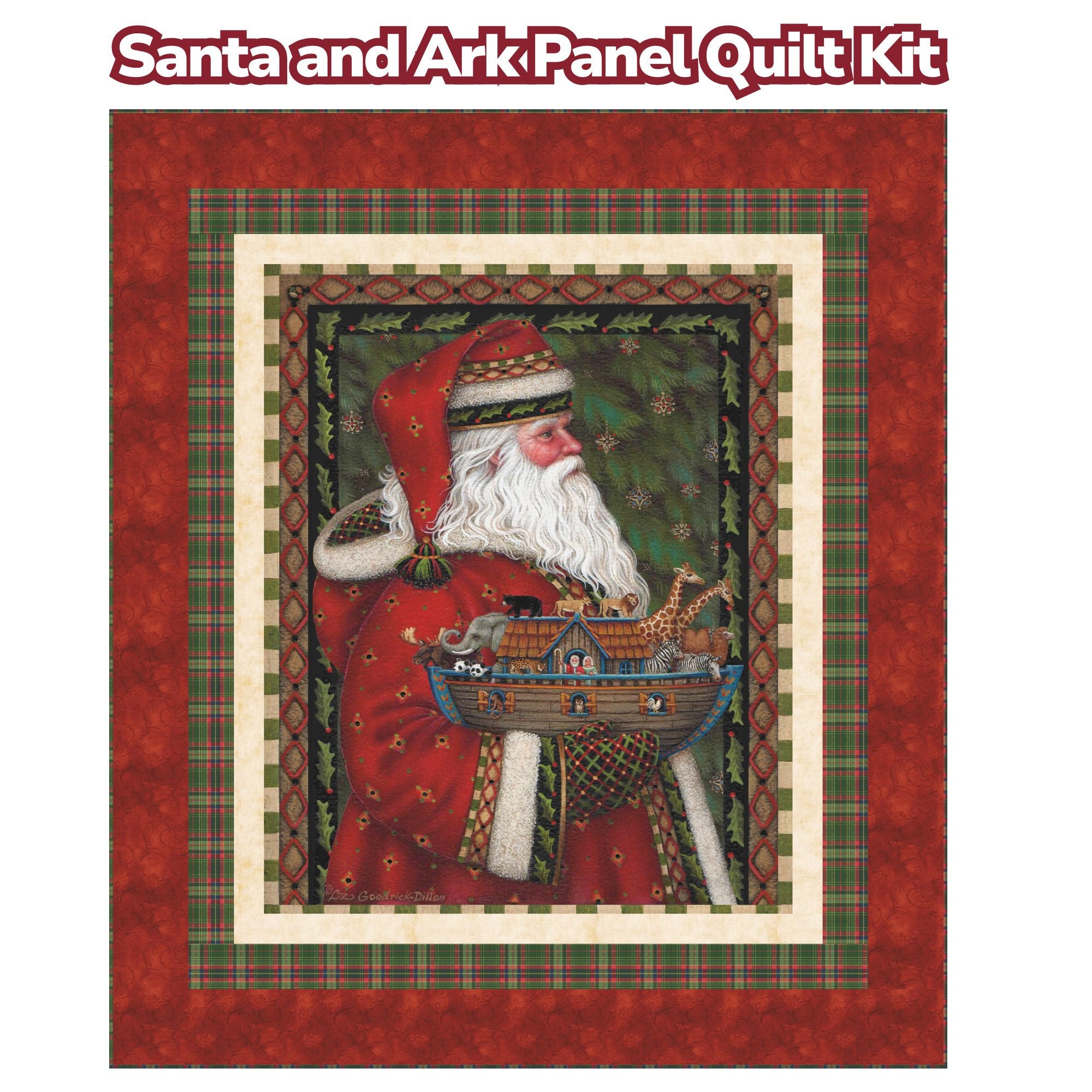 PRESALE Santa and Ark Panel Quilt Kit With Picture a Christmas II by the RBD Designers | KT-17980