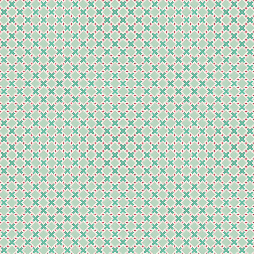 PRESALE Berry & Sage Criss Cross Sage Yardage by Lori Holt of Bee in My Bonnet | C17396-SAGE