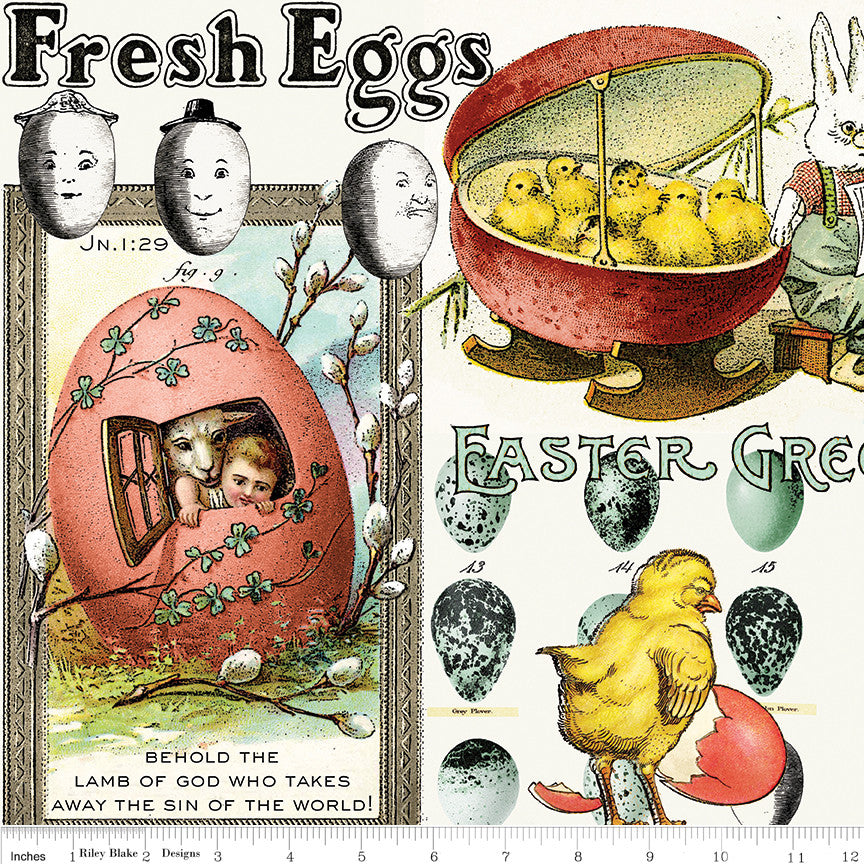 Egg Hunt Easter Egg Collage Multi Yardage by y J. Wecker Frisch for Riley Blake Designs | CD17143-MULTI