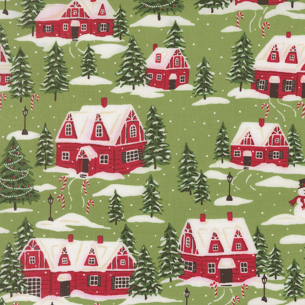 Holiday Cheer Cardinals Village Mistletoe Yardage by Stacy Iest Hsu for Moda Fabrics | 20972 13