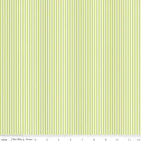 Picnic Florals Green Stripes Yardage by My Mind's Eye for Riley Blake Designs | C14616 GREEN | REMNANT 1/4 YARD