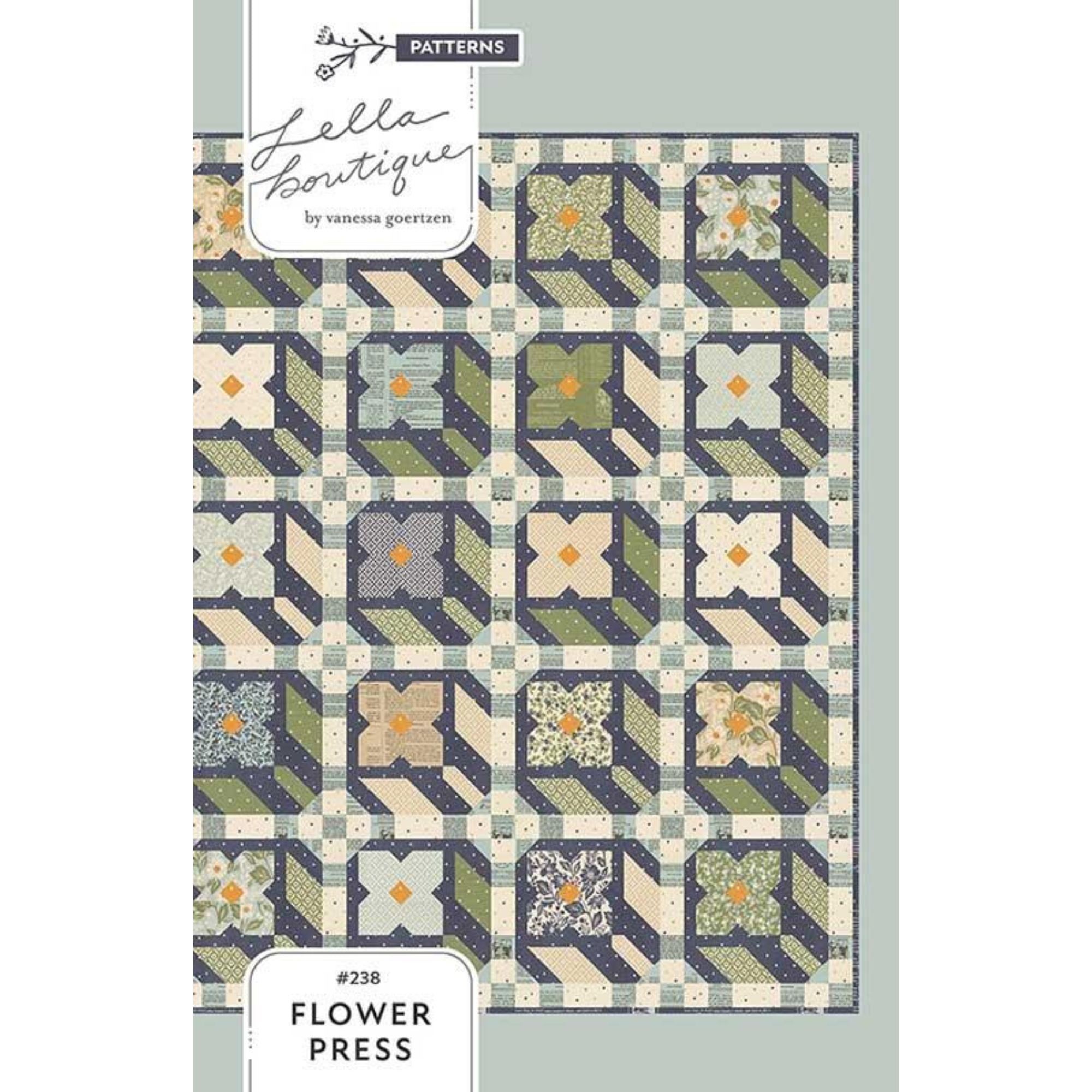 PRESALE Flower Press Custom Quilt Kit With True Love by Lella Boutique for Moda Fabrics | Quilt Size 72 1/2” x 72 1/2”