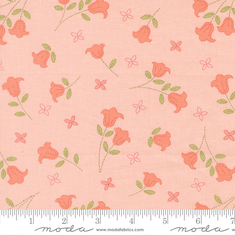 PRESALE Sunbonnet Embroidered Blooms Pink Yardage by Heather Briggs of My Sew Quilty Life for Moda Fabrics | 31761 15