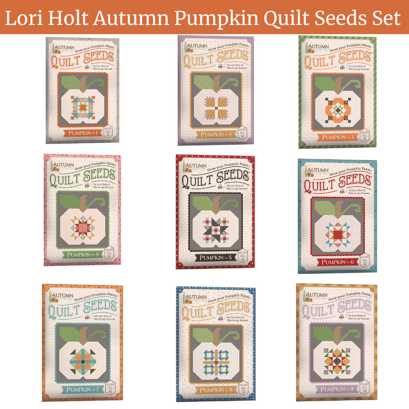 Lori Holt Autumn Quilt Seeds Pumpkin Pattern Set by Lori Holt for Riley Blake Designs | Includes all 9 Pumpkin Blocks