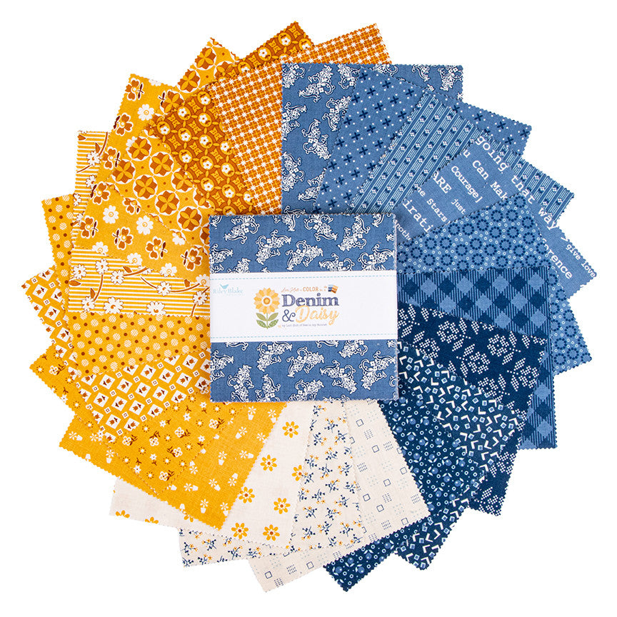 PRESALE Denim & Daisy 5" Stacker by Lori Holt of Bee in my Bonnet for Riley Blake Designs | 42 Pcs | 5-18130-42