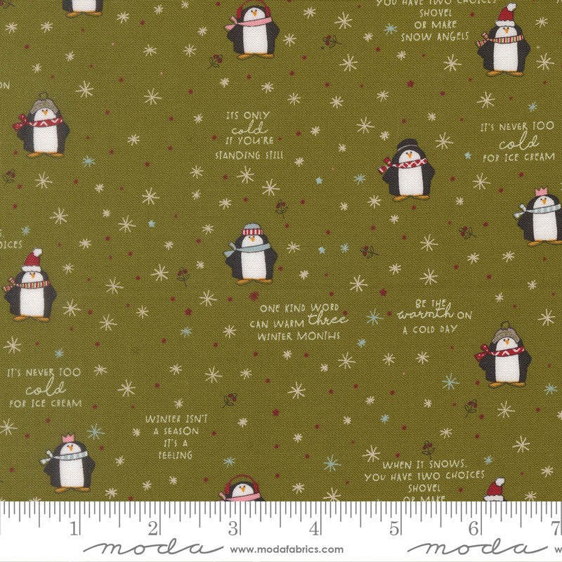 PRESALE Chilly Mr Penguin Pine Yardage by Sweetwater for Moda Fabrics | 55711 13